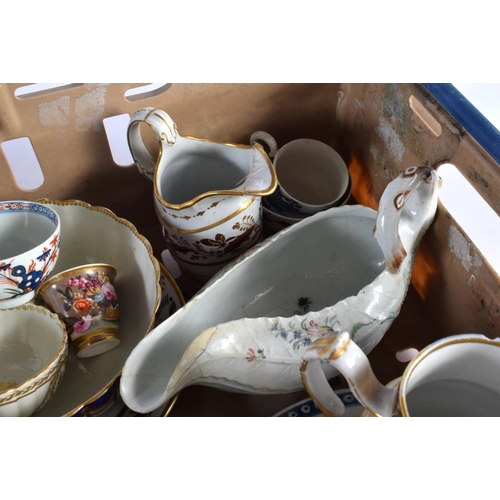 241 - 18th and early 19th century English porcelain, including Worcester, Caughley etc.