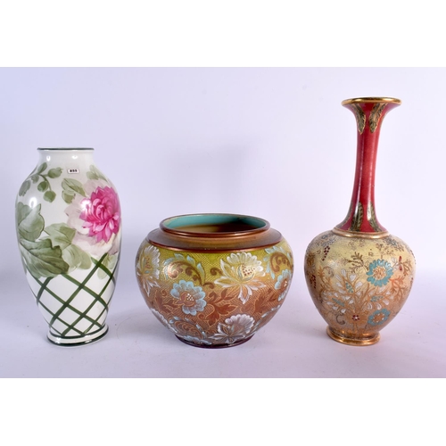 247 - Royal Bonn vase and two Doulton Slaters patent vases. 27cm High (3)