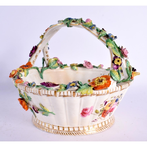 249A - A 19th Century Floral Encrusted Basket