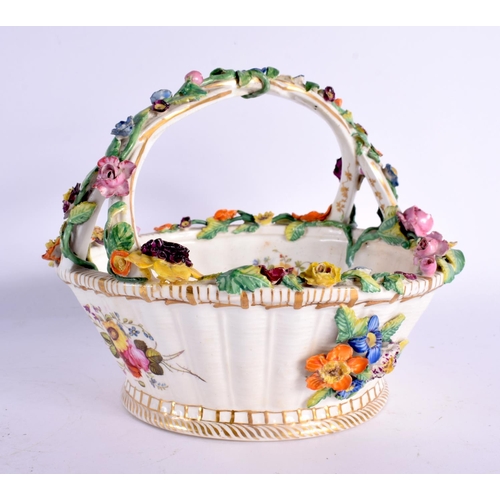 249A - A 19th Century Floral Encrusted Basket