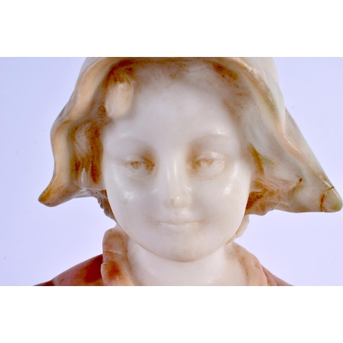 295A - AN ART DECO MARBLE FIGURE OF A GIRL. 27 cm high.