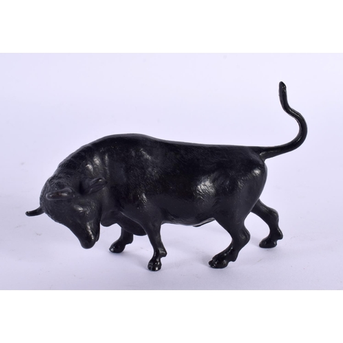 296A - A 19TH CENTURY EUROPEAN GRAND TOUR BRONZE FIGURE OF A BULL. 9 cm x 6 cm.