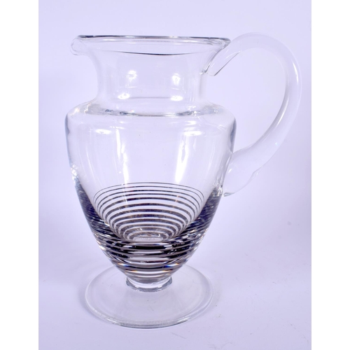 310 - A FRENCH DAUM GLASS JUG. 22 cm x 14 cm.