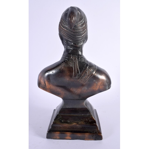 359 - AN UNUSUAL EARLY 20TH CENTURY TURKISH ISLAMIC BUST OF A MALE modelled in engraved robes. 30 cm x 10 ... 