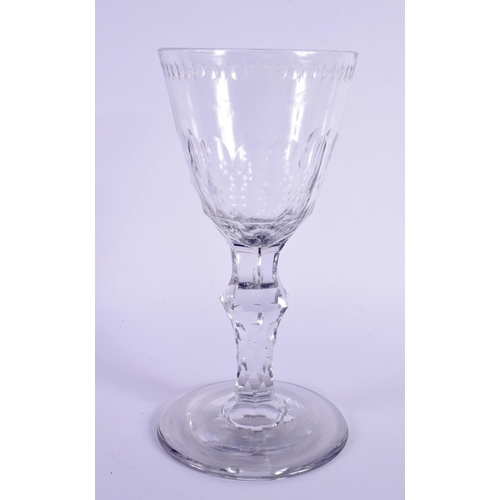 38 - A GEORGE III WINE GLASS. 19 cm high.