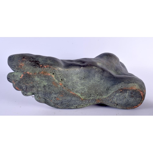 438 - AN UNUSUAL PAIR OF BRONZED COUNTRY HOUSE ROMAN FOOT DOOR STOPS After the Antiquity. 52 cm x 28 cm.