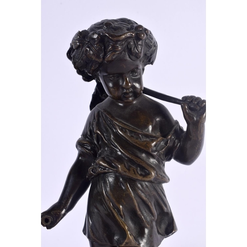 456 - French School (19th Century) Pair, Bronze, Putti. 22 cm high.