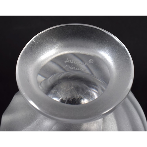 47 - A FRENCH LALIQUE GLASS BIRD VASE. 13.5 cm high.