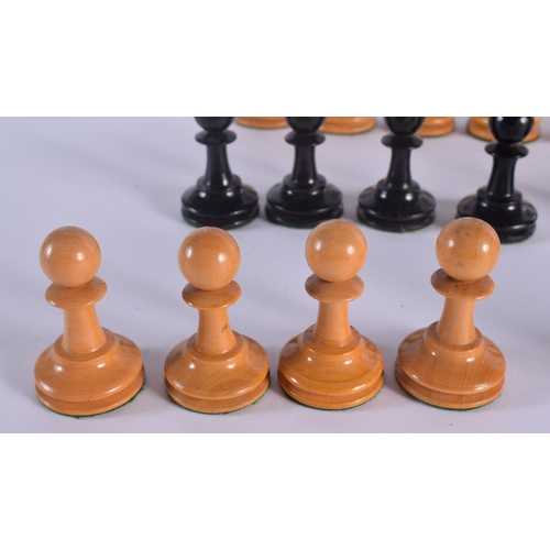 483 - AN ANTIQUE F H AYRES TOURNAMENT CHESS SET. Largest 8.5 cm high. (qty)