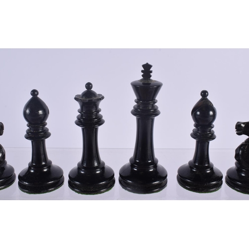 483 - AN ANTIQUE F H AYRES TOURNAMENT CHESS SET. Largest 8.5 cm high. (qty)