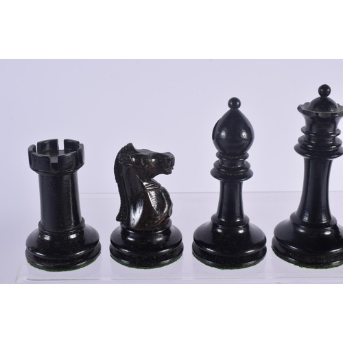 483 - AN ANTIQUE F H AYRES TOURNAMENT CHESS SET. Largest 8.5 cm high. (qty)