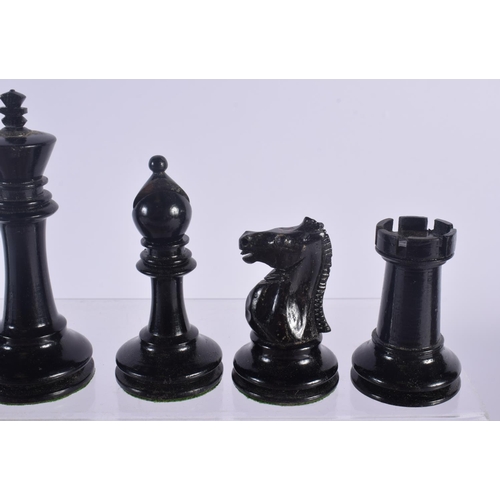 483 - AN ANTIQUE F H AYRES TOURNAMENT CHESS SET. Largest 8.5 cm high. (qty)