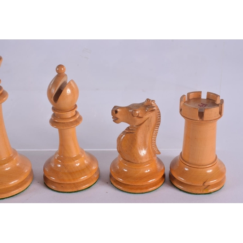 483 - AN ANTIQUE F H AYRES TOURNAMENT CHESS SET. Largest 8.5 cm high. (qty)