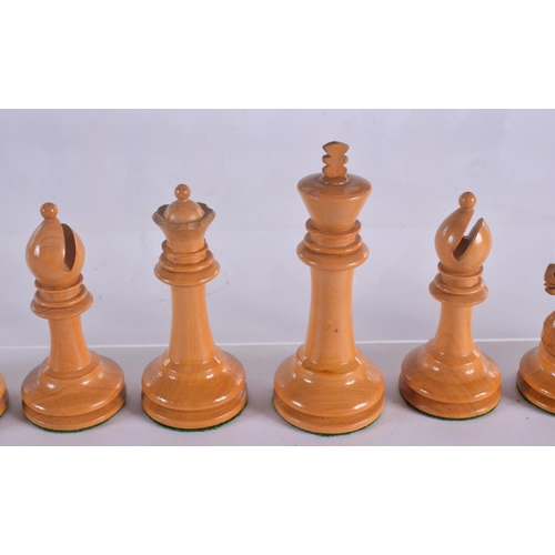 483 - AN ANTIQUE F H AYRES TOURNAMENT CHESS SET. Largest 8.5 cm high. (qty)