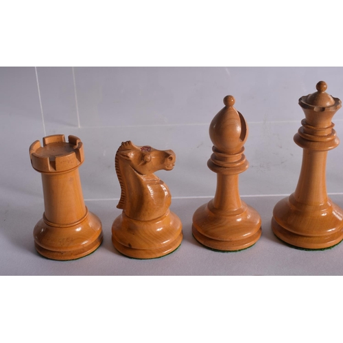 483 - AN ANTIQUE F H AYRES TOURNAMENT CHESS SET. Largest 8.5 cm high. (qty)