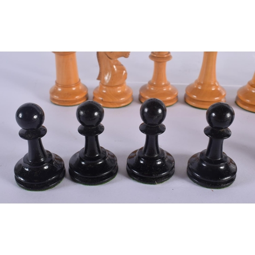 483 - AN ANTIQUE F H AYRES TOURNAMENT CHESS SET. Largest 8.5 cm high. (qty)