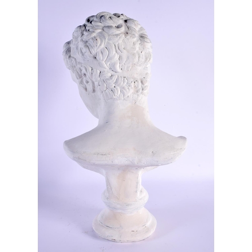 496 - A CONTEMPORARY BUST OF APOLLO. 42 cm x 15 cm.