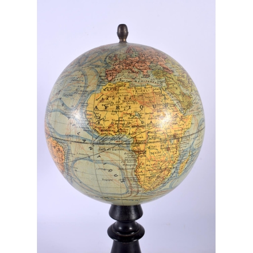 503 - A FRENCH GLOBE TERRESTRE J FOREST LEGENDE. 33 cm x 13 cm.