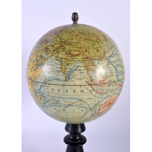 503 - A FRENCH GLOBE TERRESTRE J FOREST LEGENDE. 33 cm x 13 cm.