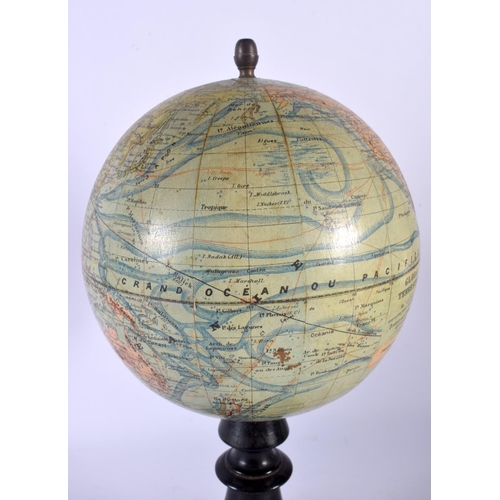 503 - A FRENCH GLOBE TERRESTRE J FOREST LEGENDE. 33 cm x 13 cm.