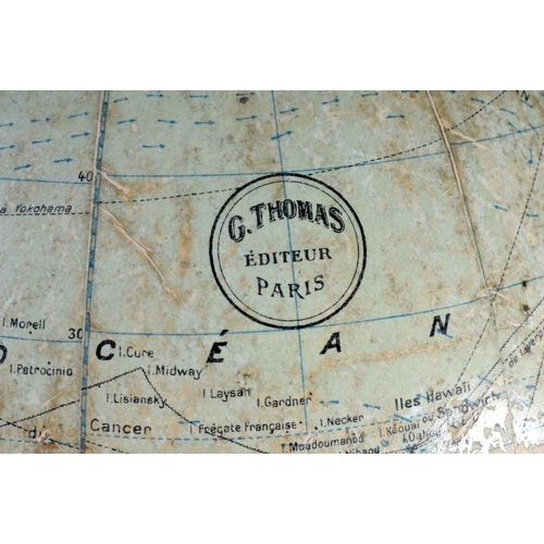 504 - A FRENCH G THOMAS GLOBE. 42 cm x 14 cm.