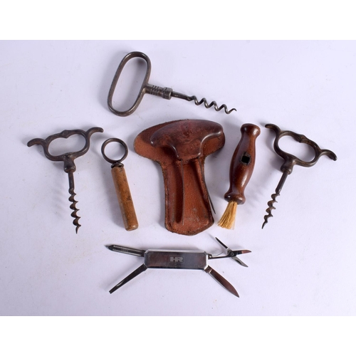 534 - THREE ANTIQUE CORKSCREWS etc. (qty)