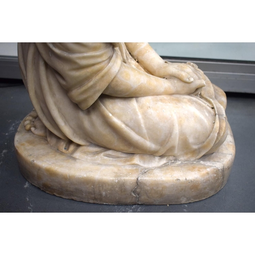 535 - A GOOD 19TH CENTURY ITALIAN CARVED MARBLE FIGURE OF A FEMALE La Fiducia In Dio, After Lorenzo Bartol... 