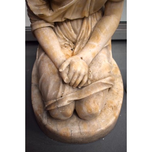 535 - A GOOD 19TH CENTURY ITALIAN CARVED MARBLE FIGURE OF A FEMALE La Fiducia In Dio, After Lorenzo Bartol... 