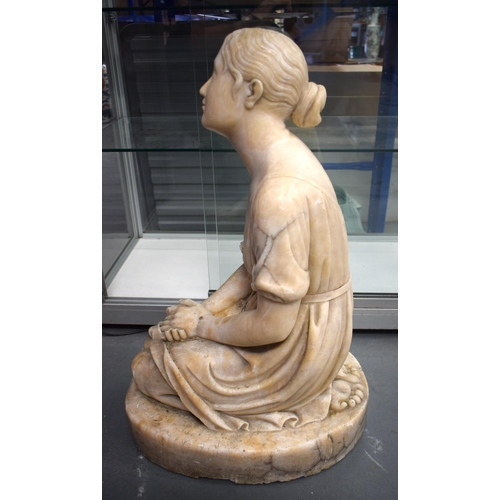 535 - A GOOD 19TH CENTURY ITALIAN CARVED MARBLE FIGURE OF A FEMALE La Fiducia In Dio, After Lorenzo Bartol... 