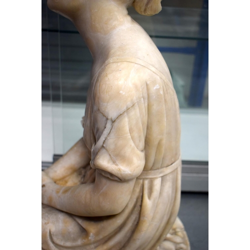 535 - A GOOD 19TH CENTURY ITALIAN CARVED MARBLE FIGURE OF A FEMALE La Fiducia In Dio, After Lorenzo Bartol... 