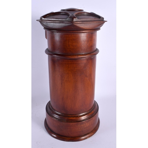 546 - A LARGE CONTEMPORARY CARVED WOOD POST BOX. 40 cm high.