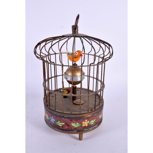 547 - A CONTEMPORARY BIRD CAGE CLOCK. 21 cm high.