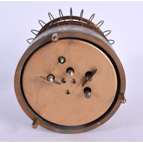 547 - A CONTEMPORARY BIRD CAGE CLOCK. 21 cm high.