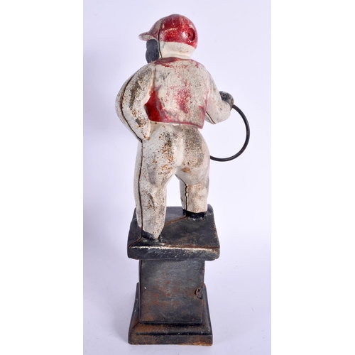 553 - A CONTEMPORARY COLD PAINTED IRON JOCKEY DOOR STOP. 30 cm high.