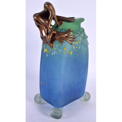 64 - AN ART GLASS VASE. 24 cm high.