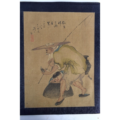 650 - Chinese School (19th/20th Century) 6 x silk pictures. Largest 36 cm x 28 cm. (6)