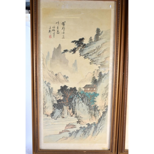 655 - Chinese School (Early 20th Century) Pair, Watercolours. 88 cm x 38 cm.