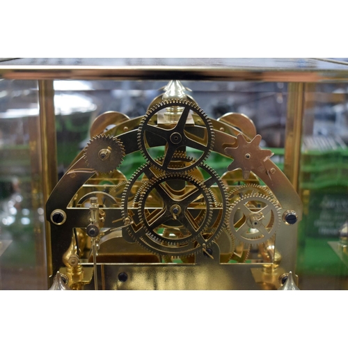 662 - A LARGE CONTEMPORARY CONGREAVE ROLLING BALL SKELETON CLOCK. 45 cm x 25 cm.