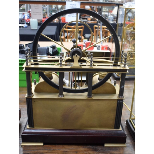 663 - A LARGE CONTEMPORARY STEAM ENGINE INDUSTRIAL CLOCK. 68 cm x 28 cm.