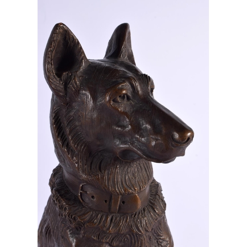 685A - French School (C1910) Terracotta, Seated Hound. 46 cm x 24 cm.