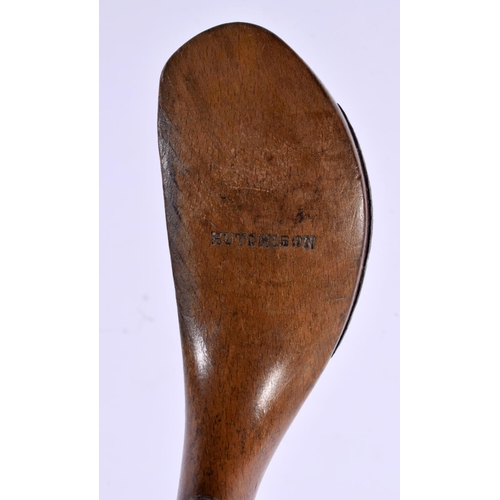 689 - A LATE 19TH CENTURY JAMES HUTCHISON OF NORTH BERWICK GOLF CLUB the long nosed putter with scared nec... 