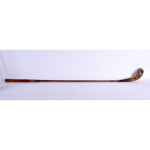 689 - A LATE 19TH CENTURY JAMES HUTCHISON OF NORTH BERWICK GOLF CLUB the long nosed putter with scared nec... 