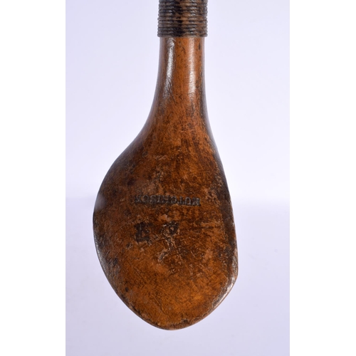 690 - A LATE 19TH CENTURY JAMES HUTCHISON OF NORTH BERWICK GOLF CLUB with scared neck and hickory shaft. 1... 