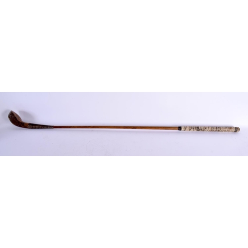 690 - A LATE 19TH CENTURY JAMES HUTCHISON OF NORTH BERWICK GOLF CLUB with scared neck and hickory shaft. 1... 