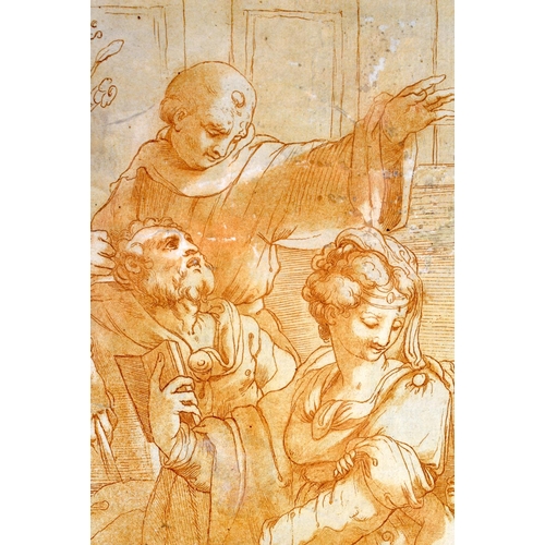 712 - Italian School (19th Century) Sepia print, Old master. 52 cm x 36 cm.