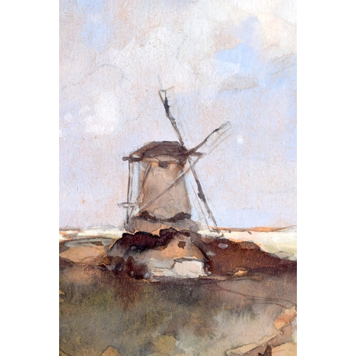 716 - Willem Johannes Weissenbruch (1864-1941) Watercolour, Windmill. 48 cm x 38 cm.