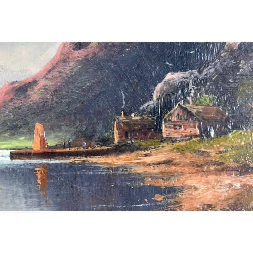 718 - European School (C1900) Oil on card, Fishing scenes. 30 cm x 24 cm.