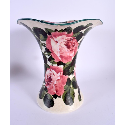 720C - A SCOTTISH WEYMSS ROSE VASE. 20 cm x 8 cm.