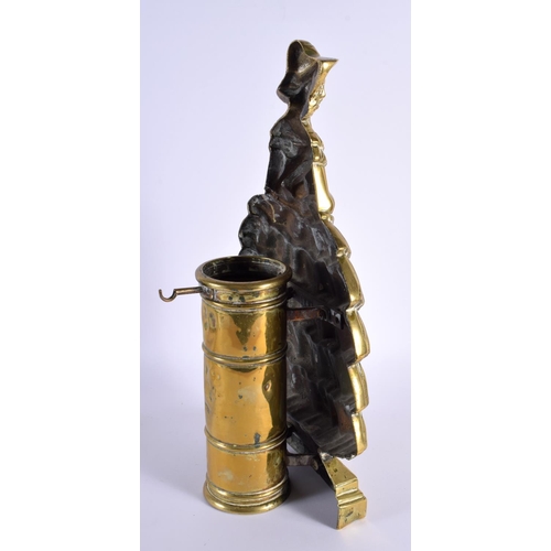 720D - AN ANTIQUE BRONZE FIGURAL FIRE SIDE LADY. 44 cm x 22 cm.