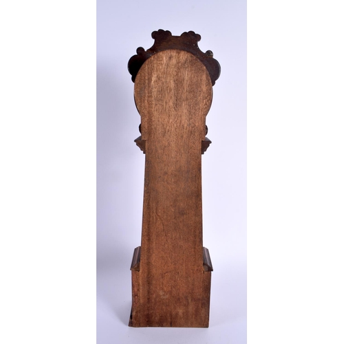 720E - AN ANTIQUE MINIATURE GRANDFATHER CLOCK. 43 cm high.